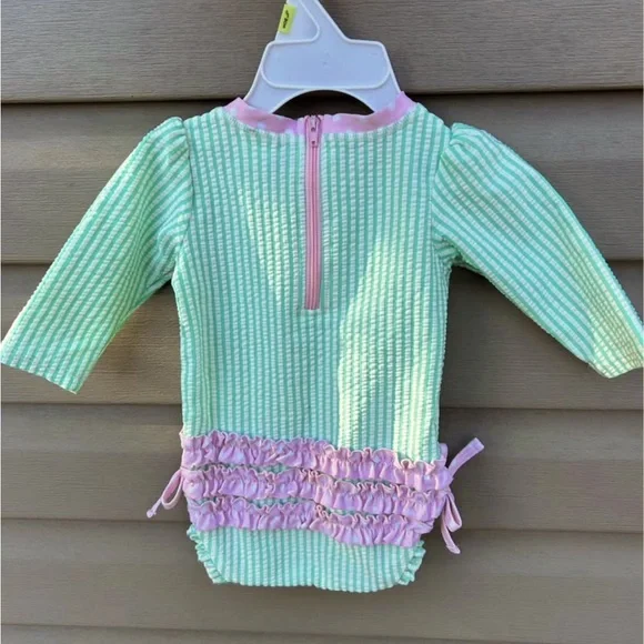3-6M Ruffle Butts Baby Rash Guard - Picture 1 of 2